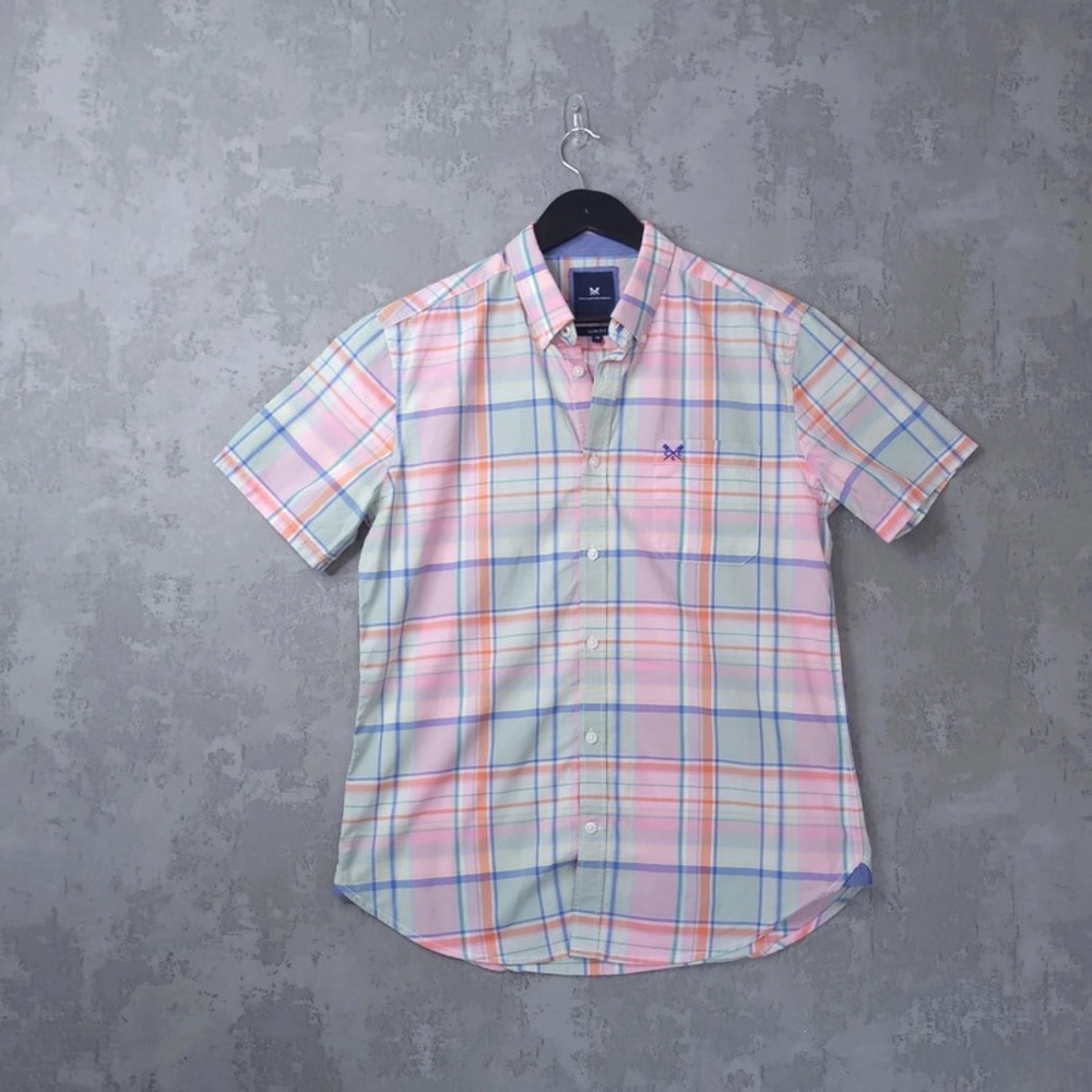 Men's Pastel Plaid Button-Down Shirt